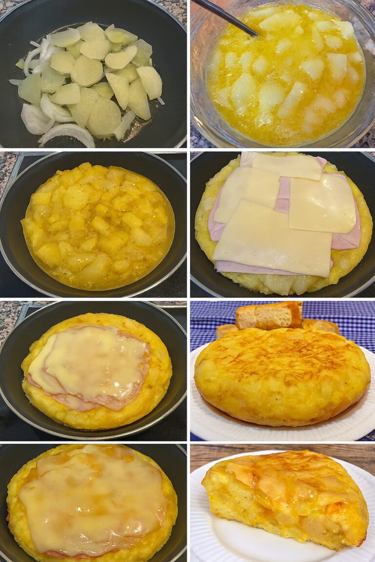 Tortilla de Patata Rellena de Jamón y Queso