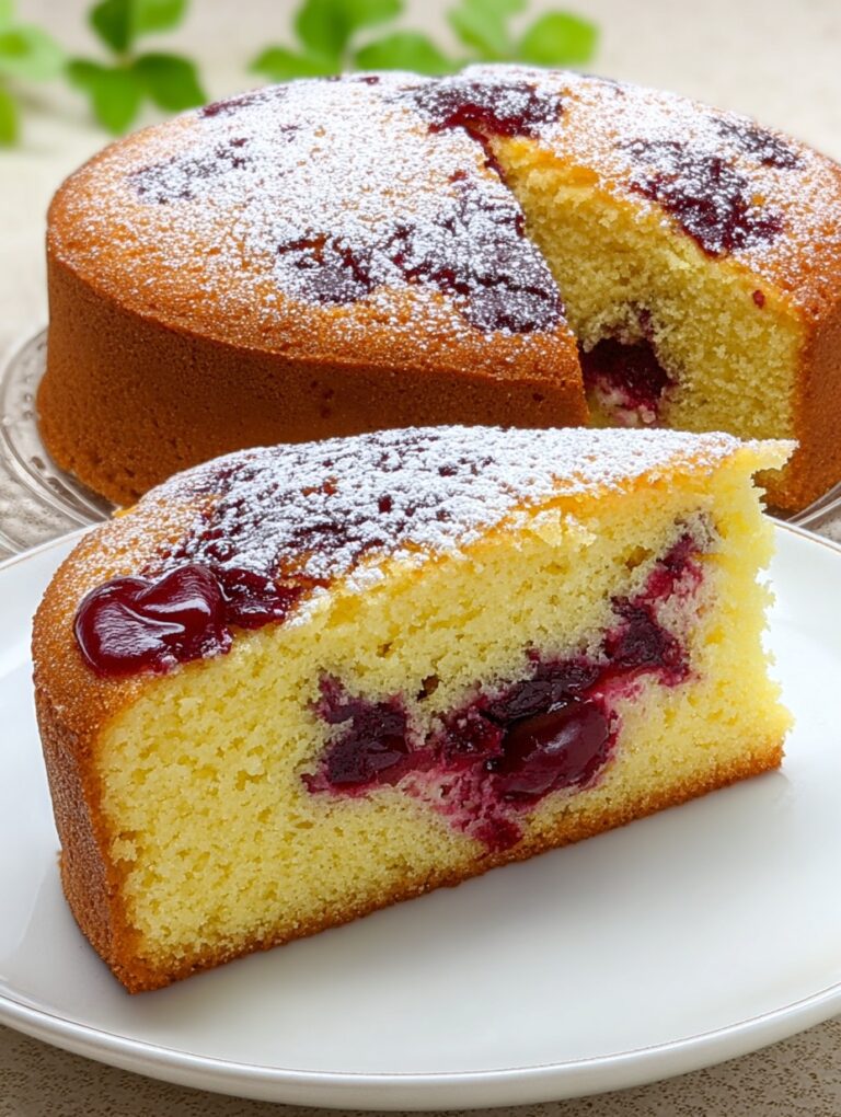 Pastel de la Abuela clásico con cerezas
