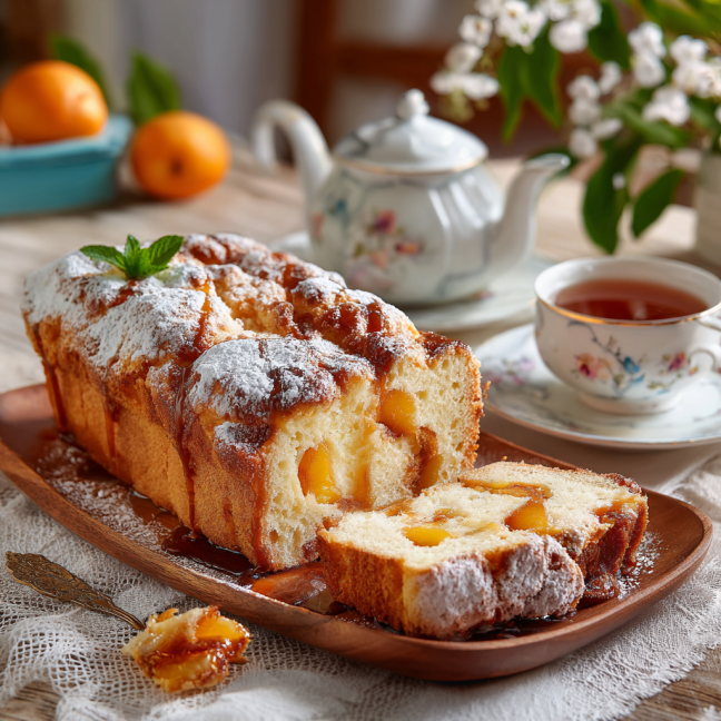 Budín Mágico de Vainilla y Duraznos