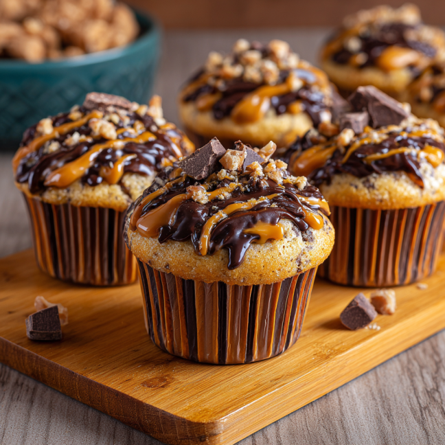 Muffins de Vainilla con Chips de Chocolate Rellenos de Dulce de Leche
