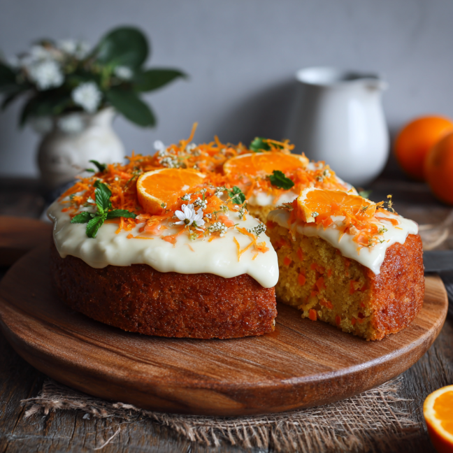 Tarta de Zanahoria y Naranja Sin Harina ni Azúcar