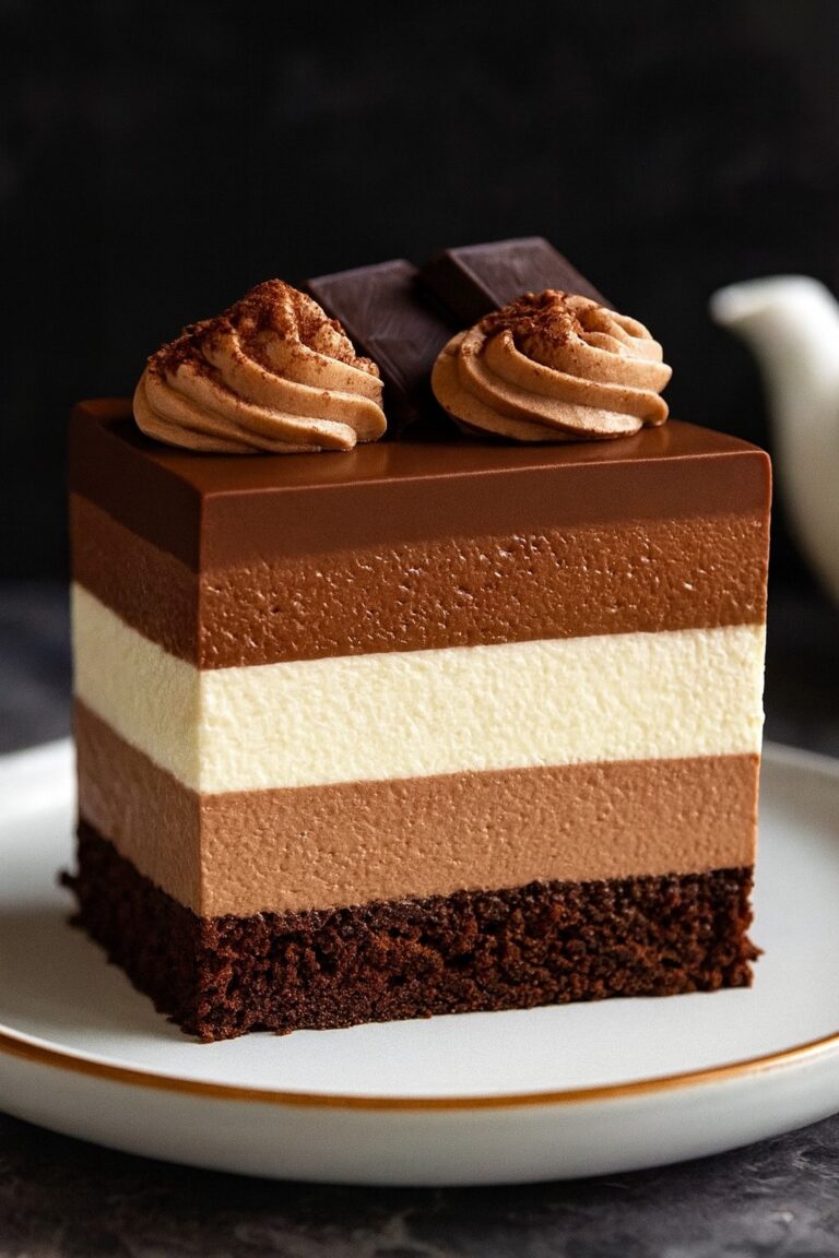 Tarta Cremosa de Tres Chocolates