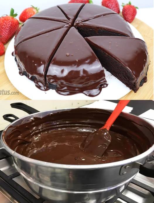 Cobertura Cremosa de Chocolate para Pastel