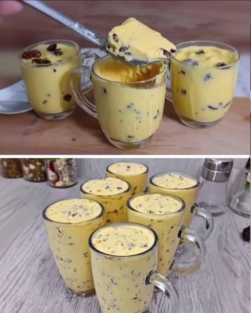 Postre Cremoso de Mango con Chispas de Chocolate