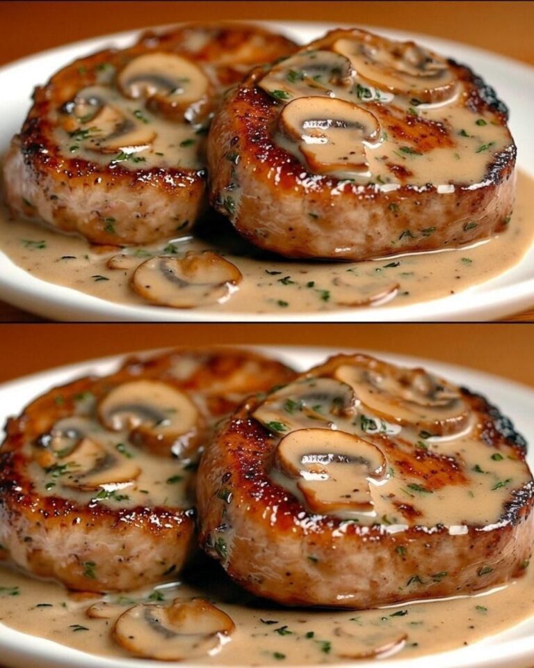 Filetes de Cerdo en Salsa Cremosa con Champiñones