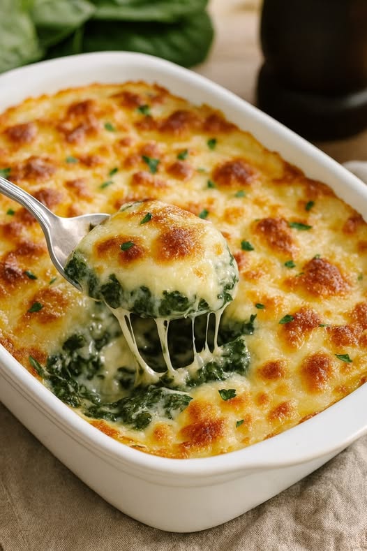 Espinacas Gratinadas con Huevo