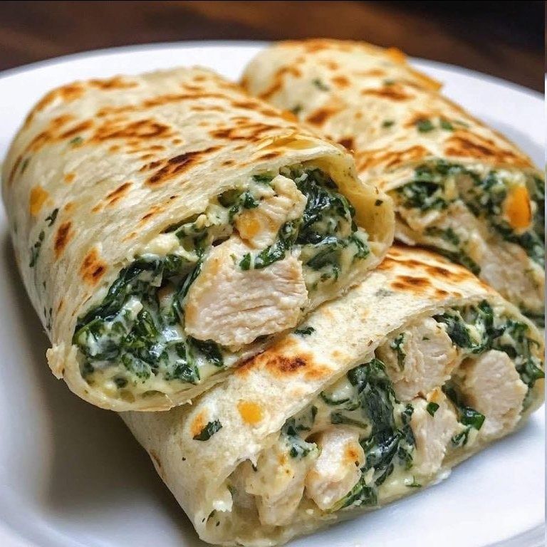 Wraps de Pollo con Ajo y Queso
