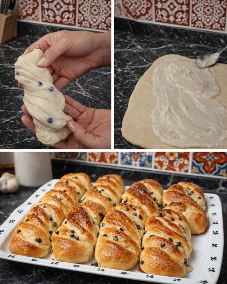 Brioches Trenzadas Rellenas de Crema y Pepitas de Chocolate: Una Deliciosa Receta Casera