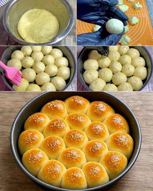 Pan de Bolitas Esponjosas con Ajonjolí