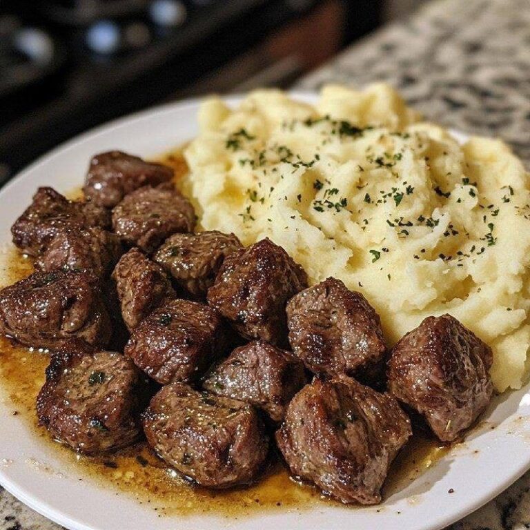 Bocaditos de Carne y Mantequilla de Ajo con Puré: Una Receta Irresistible para Toda la Familia