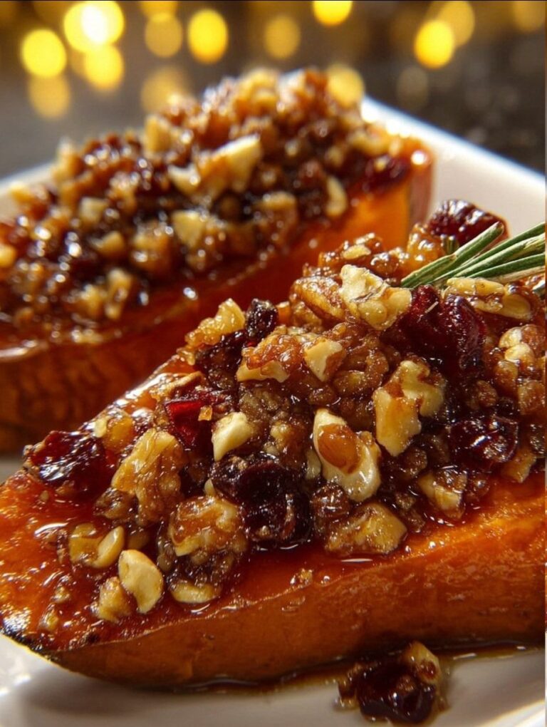 Camote Navideño con Glaseado de Canela y Nuez Caramelizada Crujiente