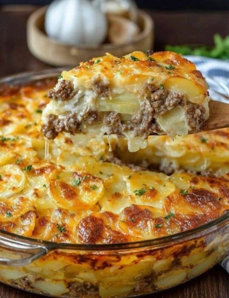 Cazuela de Hamburguesa con Patatas y Queso