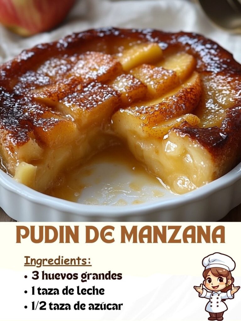 Pudín de Manzana Casero: Un Postre Clásico, Reconfortante y Lleno de Sabor